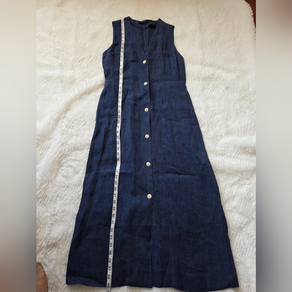 Jenni Kayne Indigo Button-Front Linen Midi Dress - Picture 9 of 15